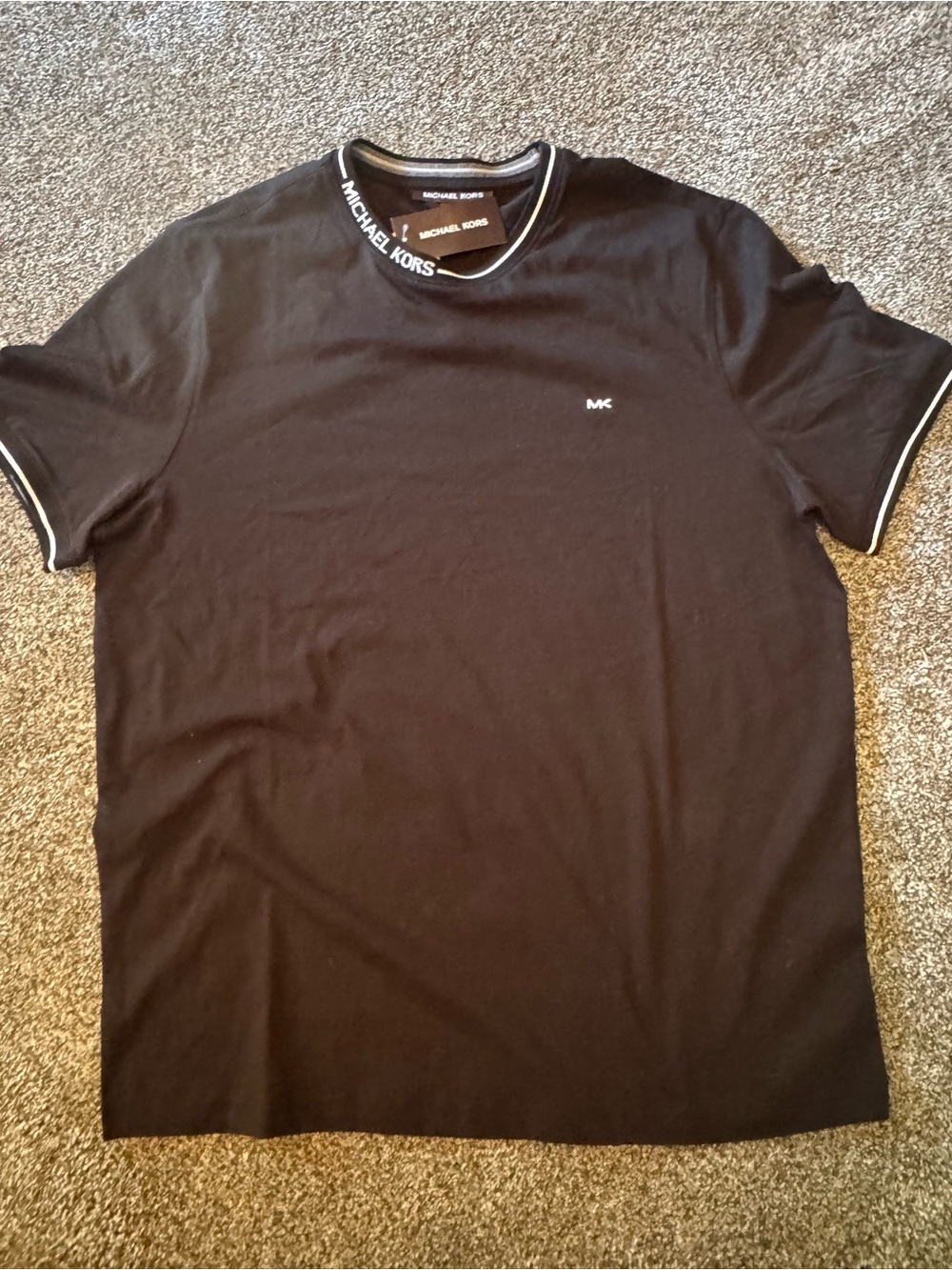Michael Kors Men's Short Sleeve Shirt Black/White Size Large NWT